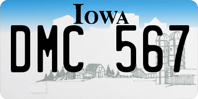 IA license plate DMC567