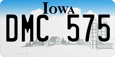 IA license plate DMC575