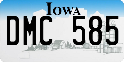IA license plate DMC585