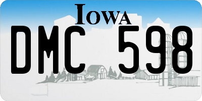 IA license plate DMC598