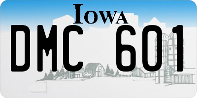 IA license plate DMC601
