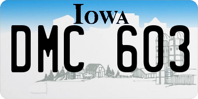 IA license plate DMC603