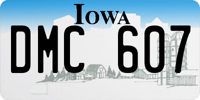 IA license plate DMC607