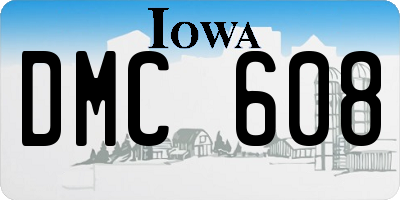 IA license plate DMC608