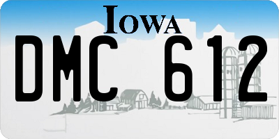 IA license plate DMC612