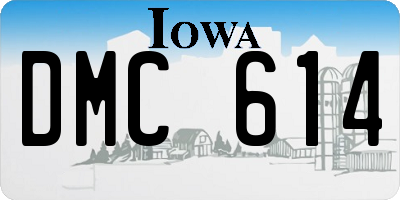 IA license plate DMC614
