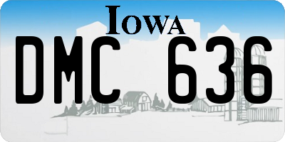 IA license plate DMC636
