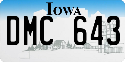 IA license plate DMC643