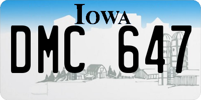 IA license plate DMC647