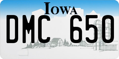 IA license plate DMC650