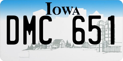 IA license plate DMC651