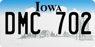 IA license plate DMC702