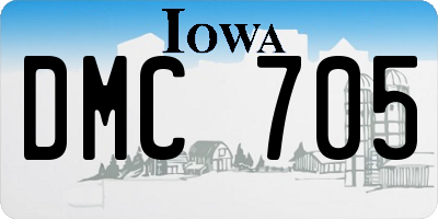 IA license plate DMC705