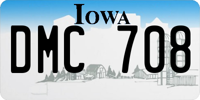 IA license plate DMC708