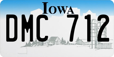 IA license plate DMC712