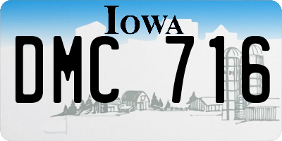 IA license plate DMC716