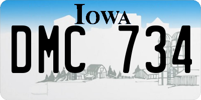 IA license plate DMC734