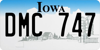 IA license plate DMC747