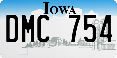 IA license plate DMC754