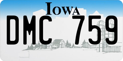 IA license plate DMC759