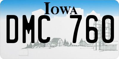 IA license plate DMC760