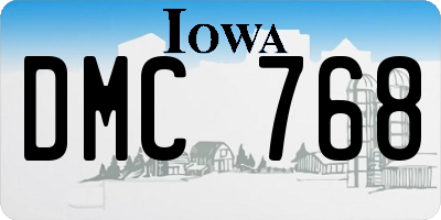 IA license plate DMC768