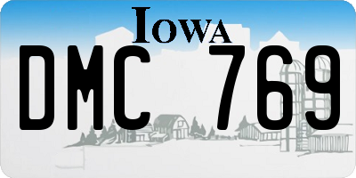 IA license plate DMC769
