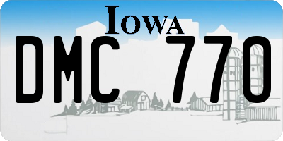 IA license plate DMC770