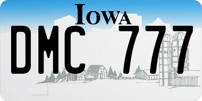 IA license plate DMC777