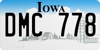 IA license plate DMC778