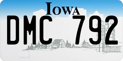 IA license plate DMC792