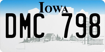 IA license plate DMC798