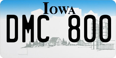 IA license plate DMC800
