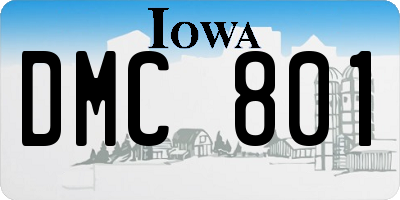IA license plate DMC801