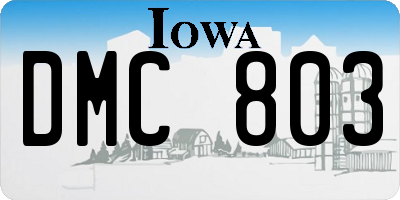 IA license plate DMC803