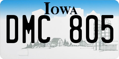 IA license plate DMC805