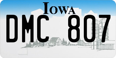 IA license plate DMC807