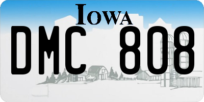IA license plate DMC808