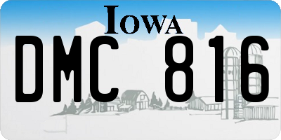 IA license plate DMC816