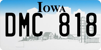 IA license plate DMC818