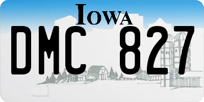 IA license plate DMC827