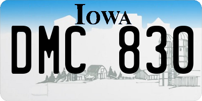 IA license plate DMC830