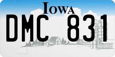 IA license plate DMC831