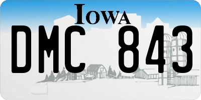 IA license plate DMC843