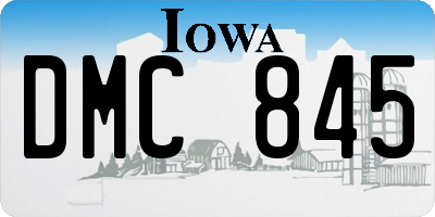 IA license plate DMC845