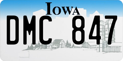 IA license plate DMC847