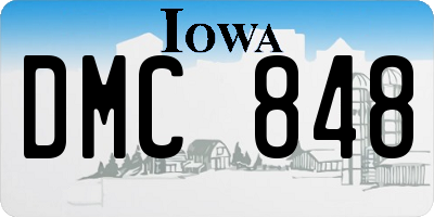 IA license plate DMC848