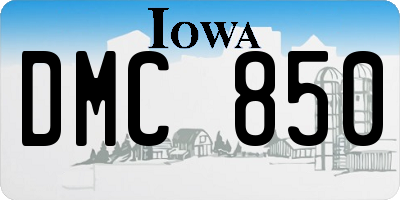 IA license plate DMC850