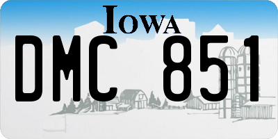 IA license plate DMC851