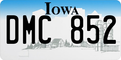 IA license plate DMC852
